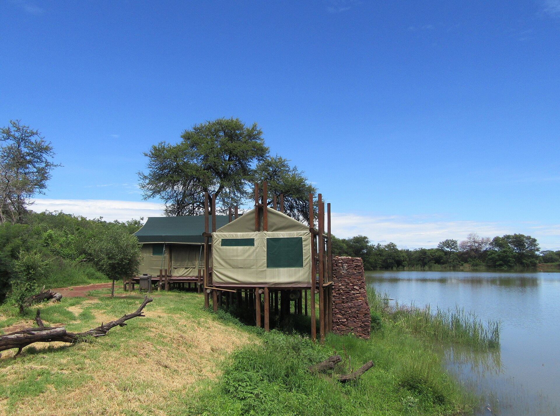 Safari tent at a campsite in southern Africa